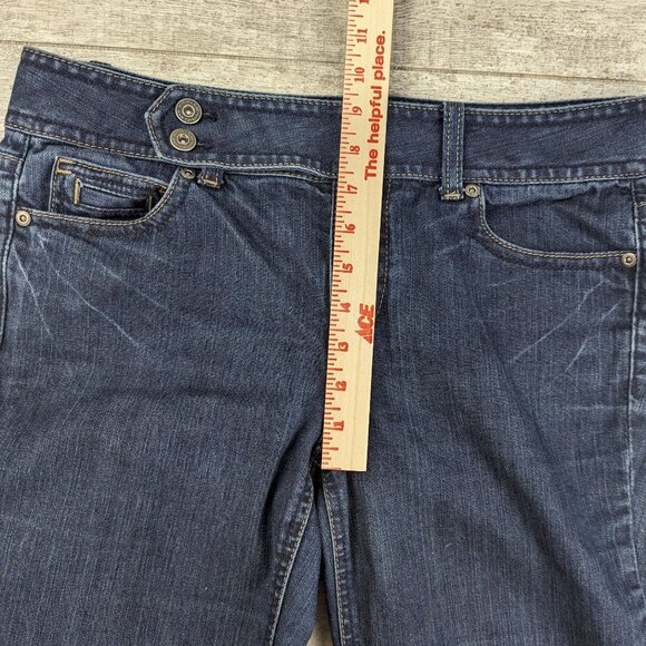 Ann Taylor Mid Rise Modern Fit Bootcut Jeans Size 10 Dark Wash Western Style - Picture 7 of 10